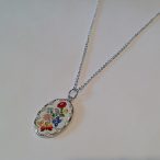   EZÜST – Kalocsai Nyaklánc medállal – Orgona pillevirággal