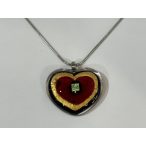 ROZETTA-Szív  alakú  nyaklánc-piros