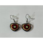 ROZETTA-Lógos Üveg Fülbevaló-piros