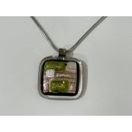 ROZETTA-Lila Csíkos Üveg Nyaklánc