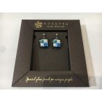 ROZETTA-Bedugós  Üveg Fülbevaló-Kék