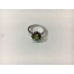 Gránát köves  ezüst gyűrű – Olivin