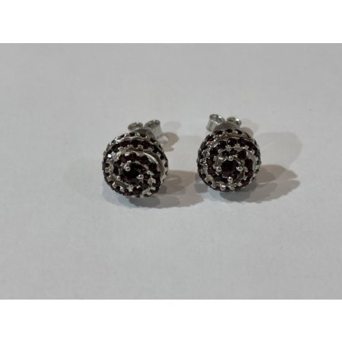 Gránát  köves ezüst Fülbevaló –Helga