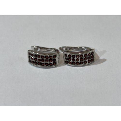 Gránát  köves ezüst Fülbevaló –HENNA