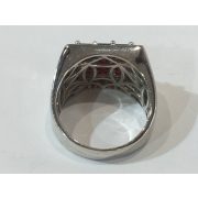 Gránát köves ezüst  gyűrű -Márió