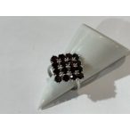 Gránát köves ezüst  gyűrű -Cukor