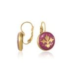 ZEMA-Barokk Pur-Pur Finomporcelán Fülbevaló Kapcsos