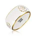   ZEMA-ZEMA Nefelejcs Fehér&Arany Finomporcelán Széles Karperec